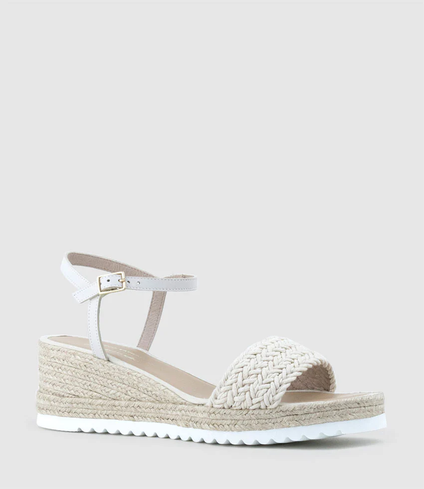 MARTINA Woven Front Espadrille in Offwhite - Image 3