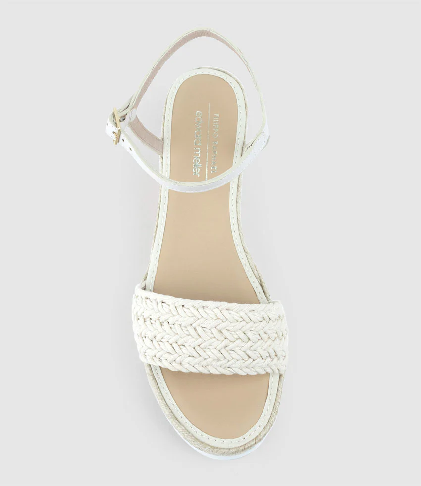 MARTINA Woven Front Espadrille in Offwhite - Image 6