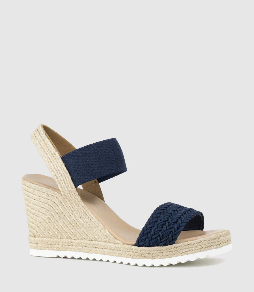 MERCEDES Elastic Crochet Espadrille in Navy - Image 2