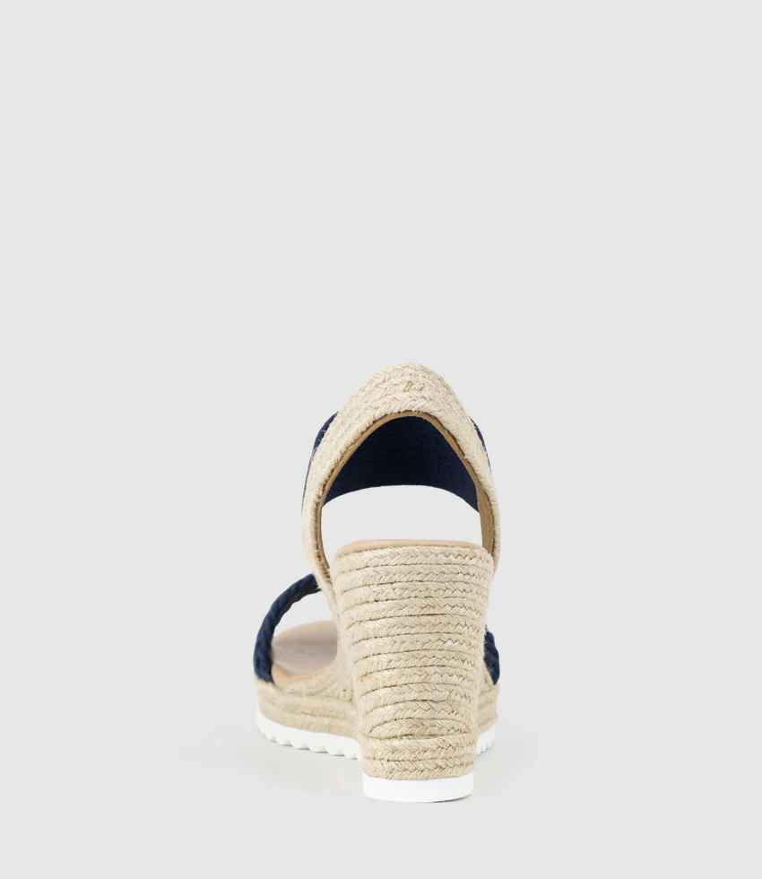 MERCEDES Elastic Crochet Espadrille in Navy - Image 3