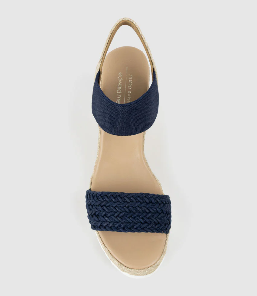 MERCEDES Elastic Crochet Espadrille in Navy - Image 4
