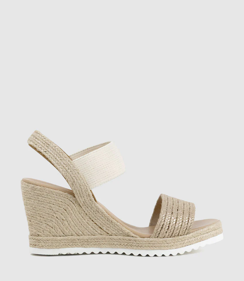 MERCEDES Elastic Crochet Espadrille in Platino