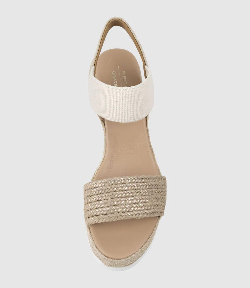 MERCEDES Elastic Crochet Espadrille in Platino - Image 5
