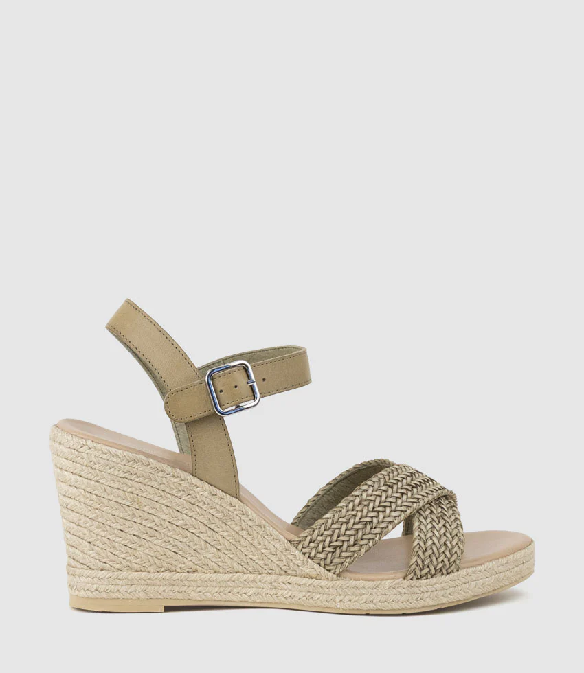 MERRYL Crossover Sandal Espadrille in Khaki