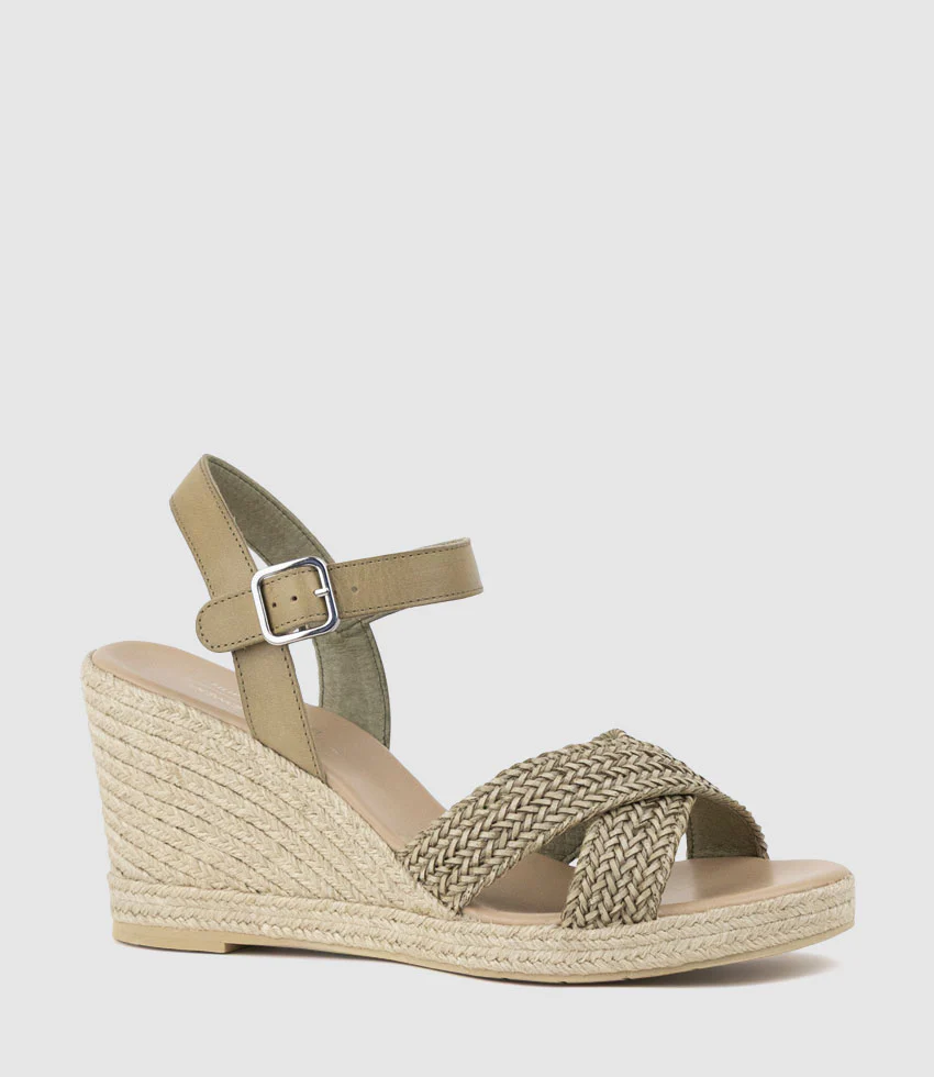MERRYL Crossover Sandal Espadrille in Khaki - Image 3
