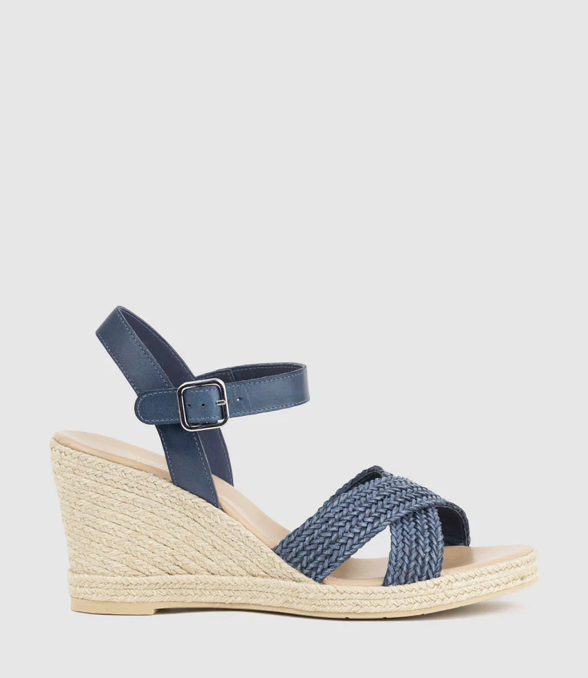 MERRYL Crossover Sandal Espadrille in Navy