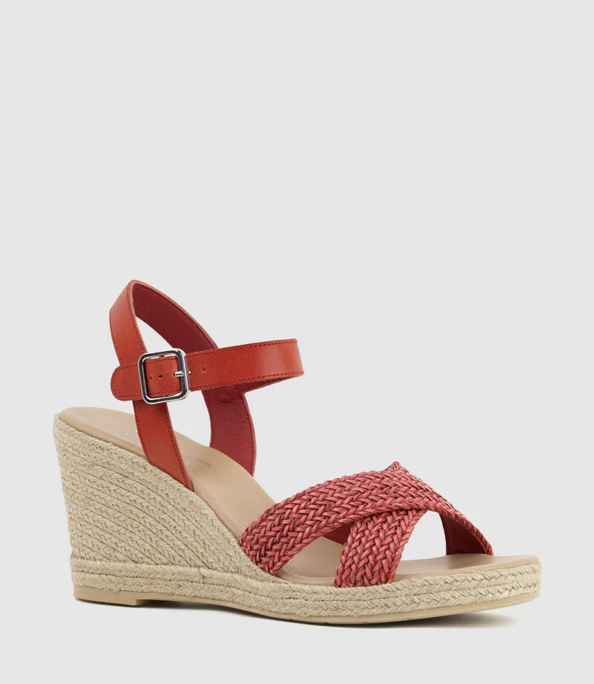 MERRYL Crossover Sandal Espadrille in Red - Image 2