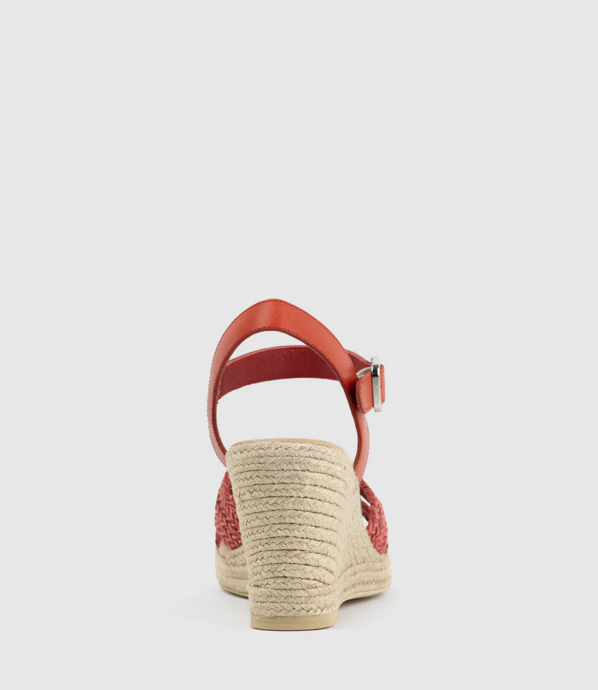 MERRYL Crossover Sandal Espadrille in Red - Image 3