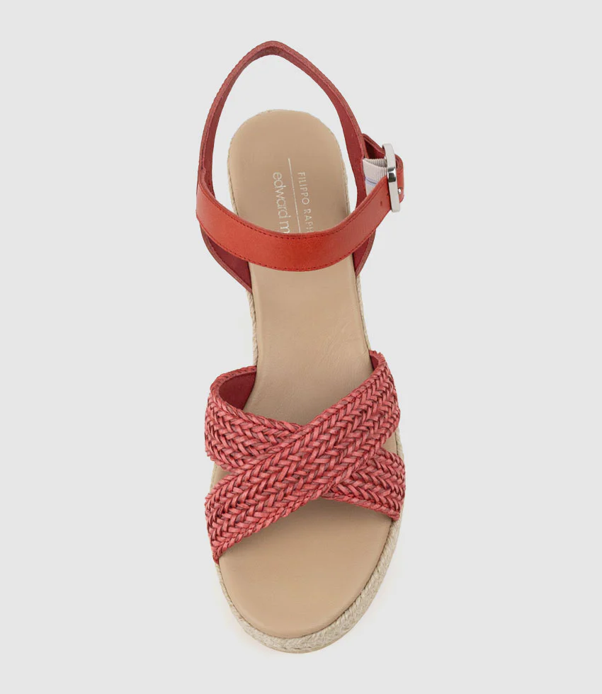 MERRYL Crossover Sandal Espadrille in Red - Image 4