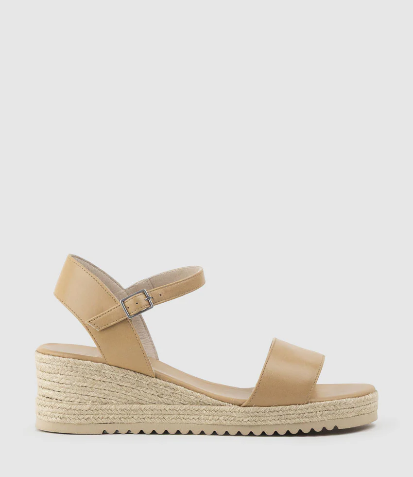 MIARA Single Strap Low Espadrille in Beige