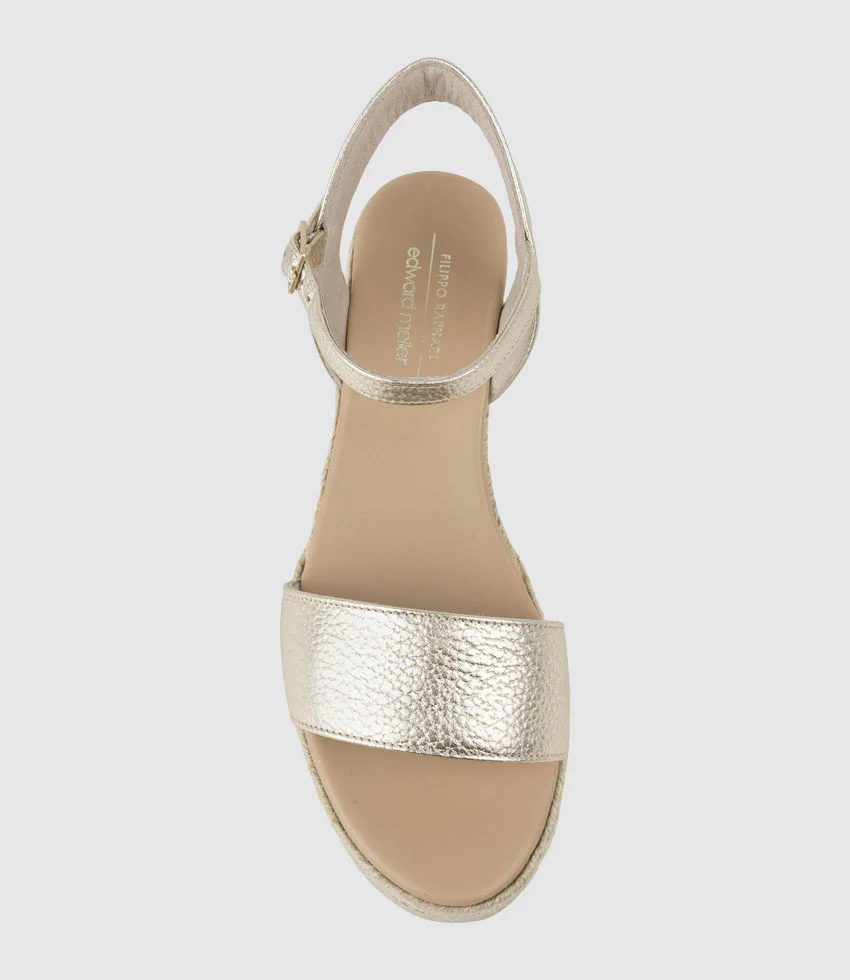 MIARA Single Strap Low Espadrille in Platino - Image 5