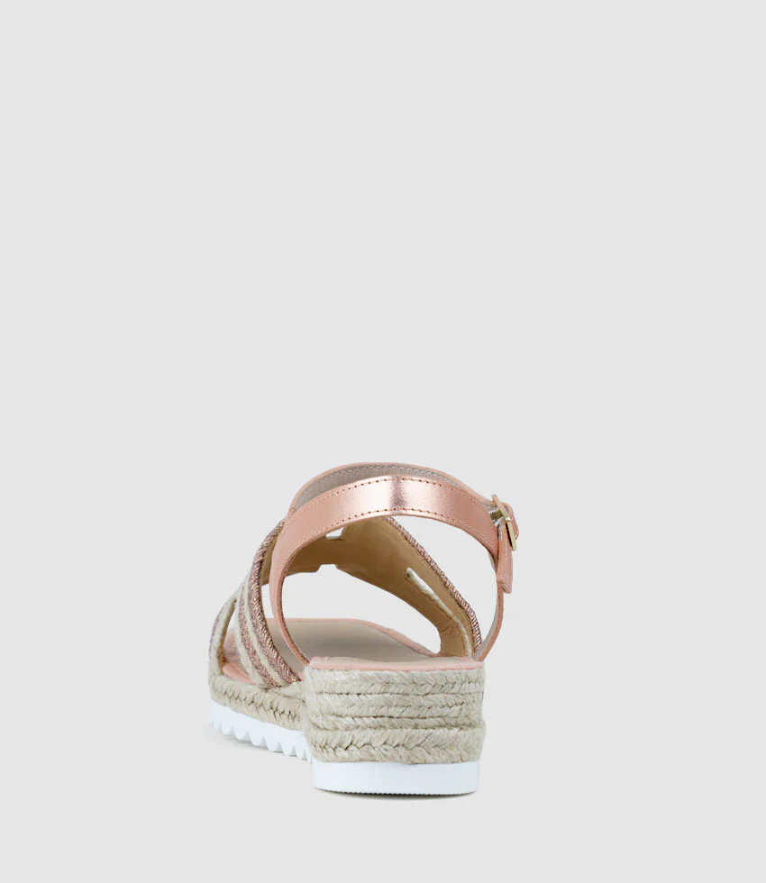 MIKO Geometric Weave Espadrille in Copper - Image 3