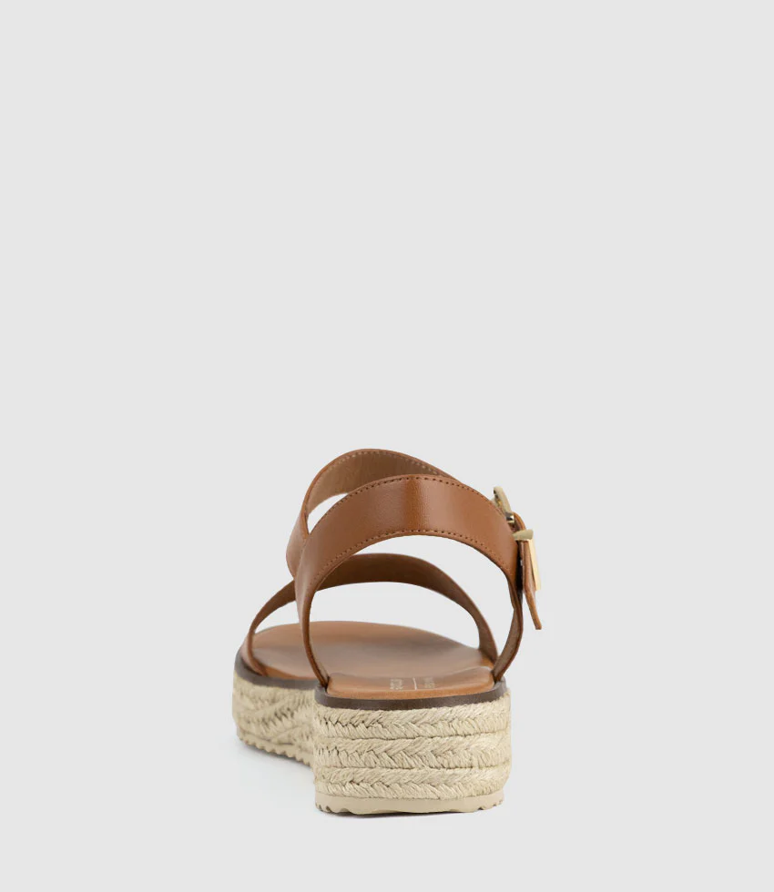 MINDI Flat Sandal Espadrille in Tan - Image 3