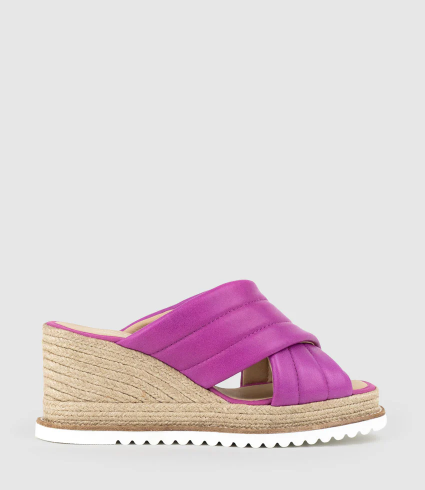 MORGAN Quilted Crossover Espadrille in Magenta