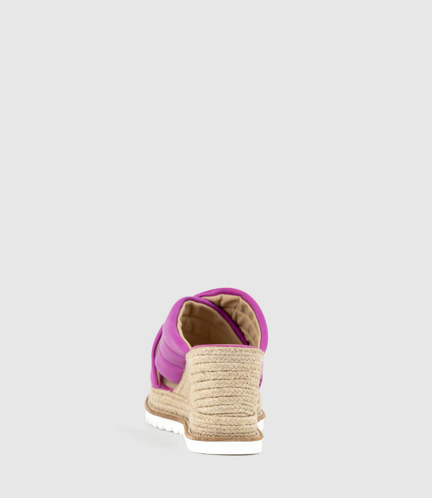 MORGAN Quilted Crossover Espadrille in Magenta - Image 4