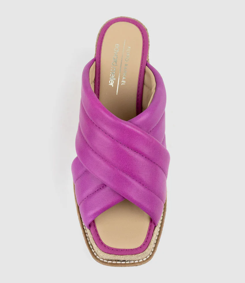 MORGAN Quilted Crossover Espadrille in Magenta - Image 5