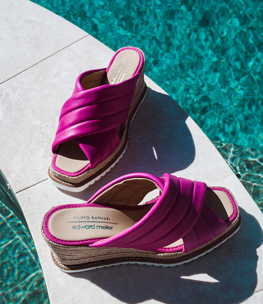 MORGAN Quilted Crossover Espadrille in Magenta - Image 6