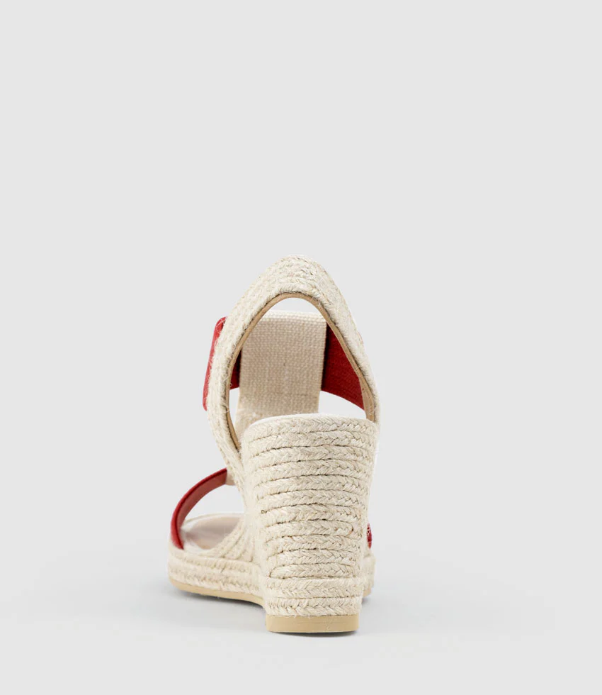 MYRTIA Elastic Espadrille in Red - Image 3