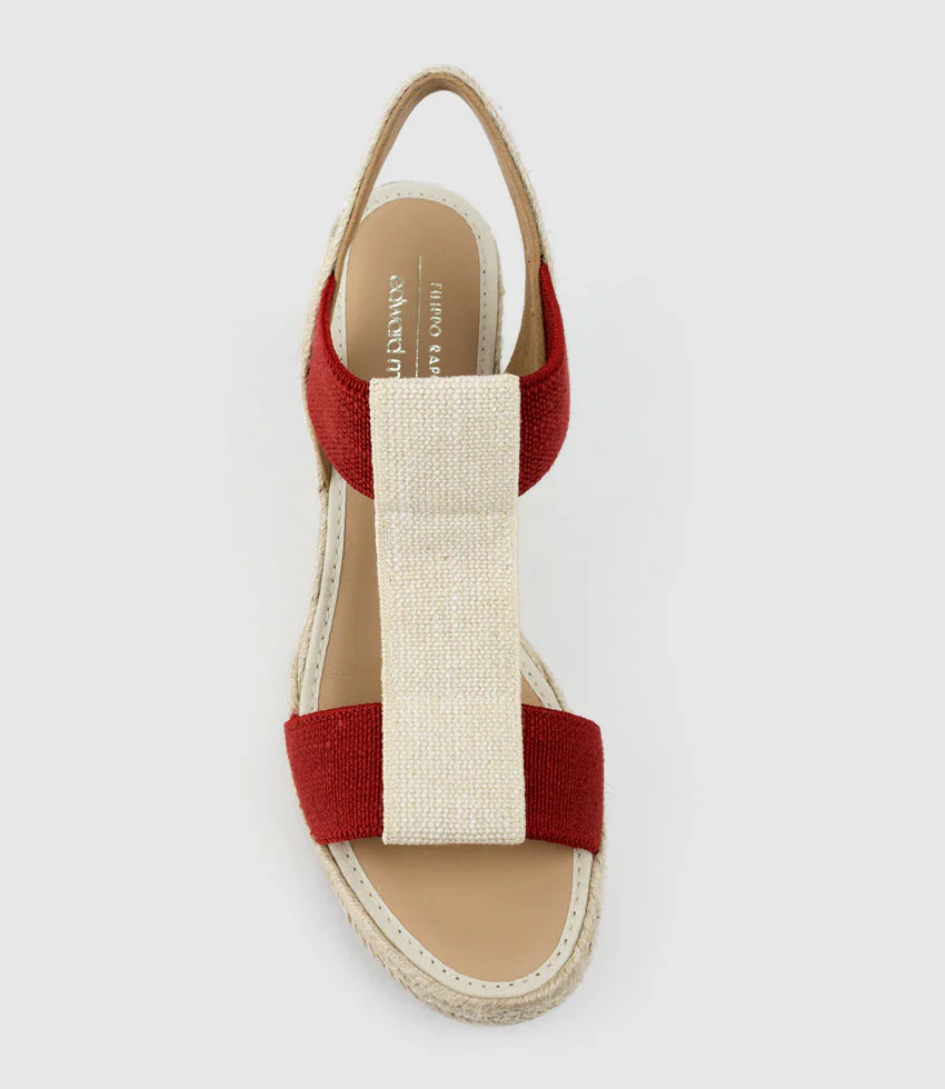MYRTIA Elastic Espadrille in Red - Image 4