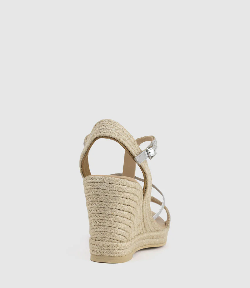 MYSTAL Strappy Sandal Espadrille in Silver - Image 5