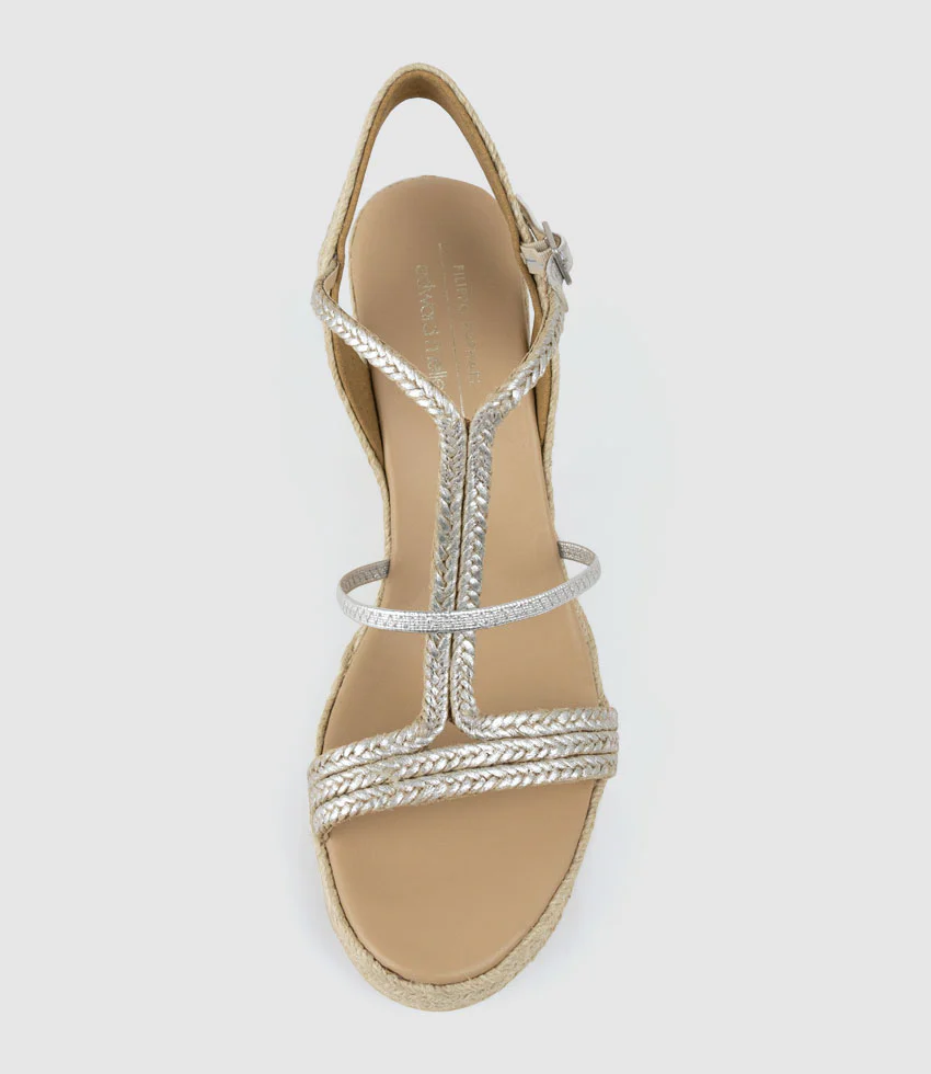 MYSTAL Strappy Sandal Espadrille in Silver - Image 6