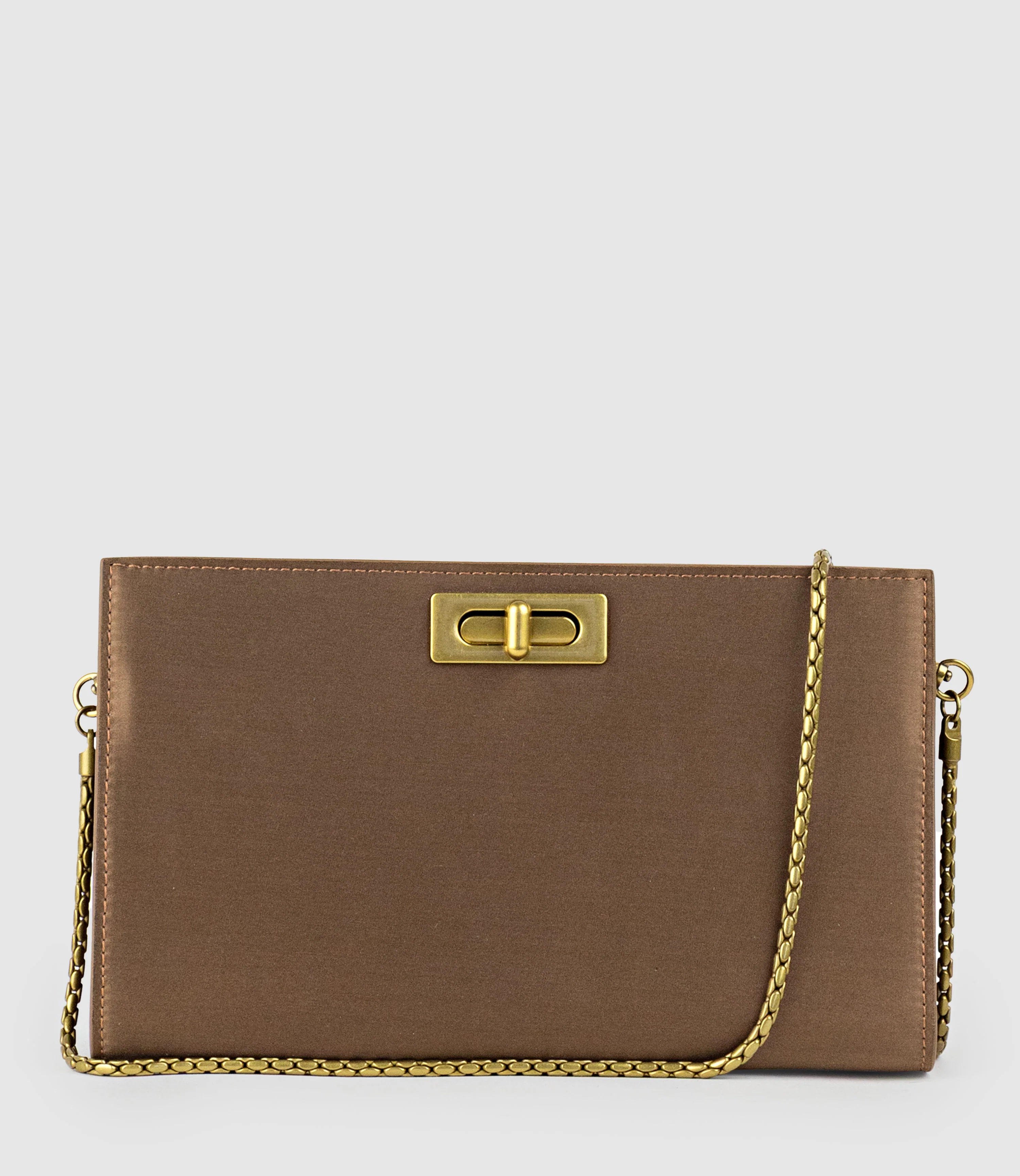 NAYLA Bag with Twist Hardware in Bronze Silk