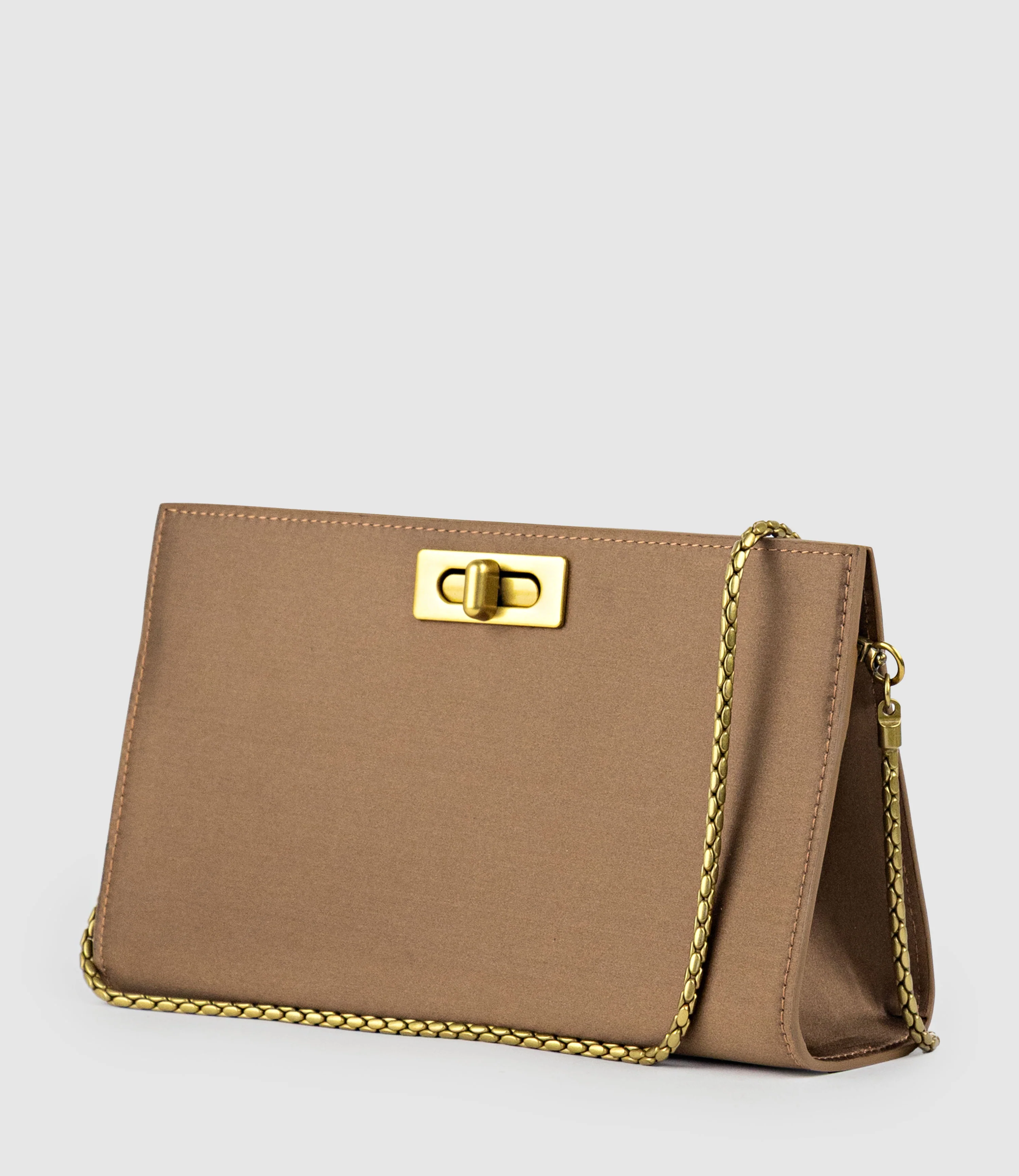 NAYLA Bag with Twist Hardware in Bronze Silk - Image 3