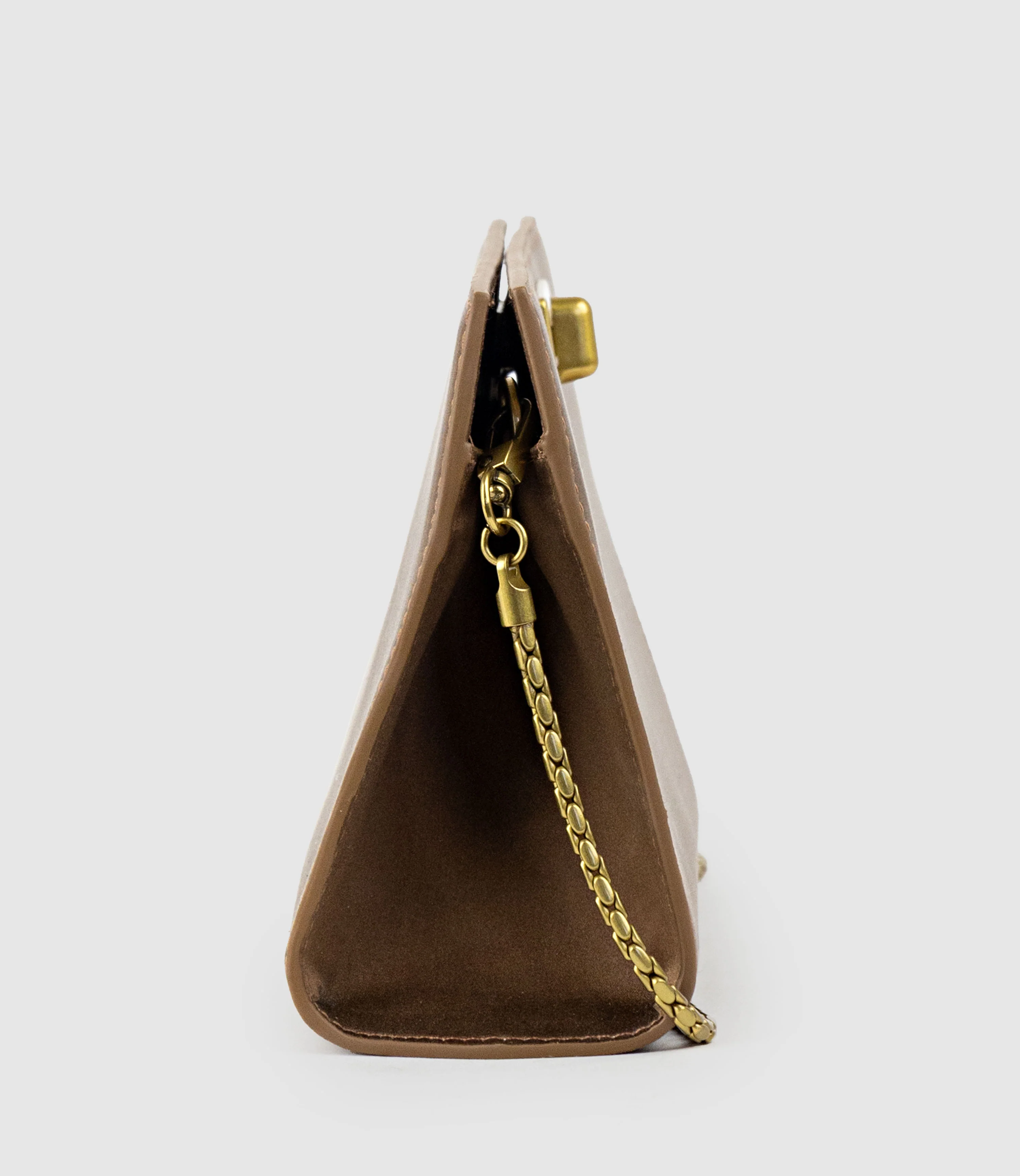 NAYLA Bag with Twist Hardware in Bronze Silk - Image 5