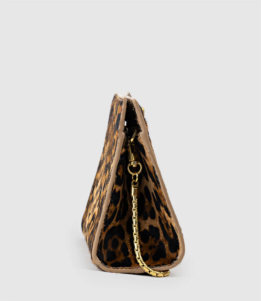 NAYLA Bag with Twist Hardware in Leopard Calf Hair - Image 4