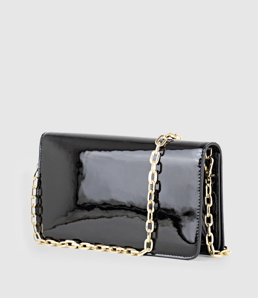 NYX Evening Bag in Black Patent - Image 3