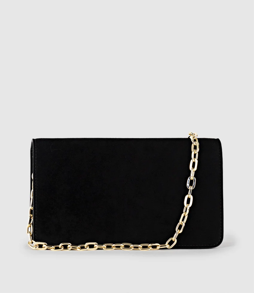 NYX Evening Bag in Black Suede