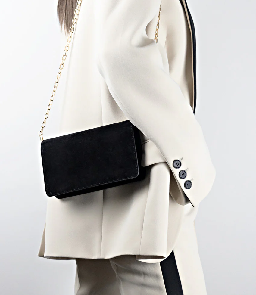 NYX Evening Bag in Black Suede - Image 6