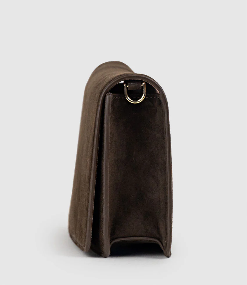 NYX Evening Bag in Chocolate Suede - Image 3