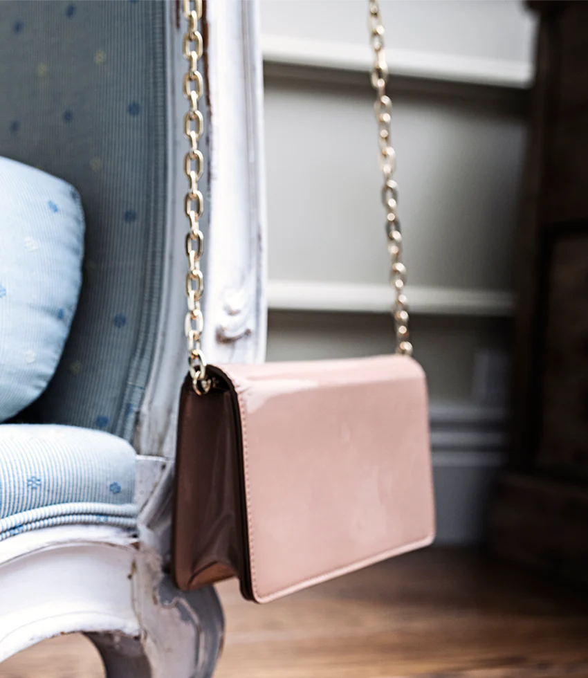 NYX Evening Bag in Nude Patent - Image 6