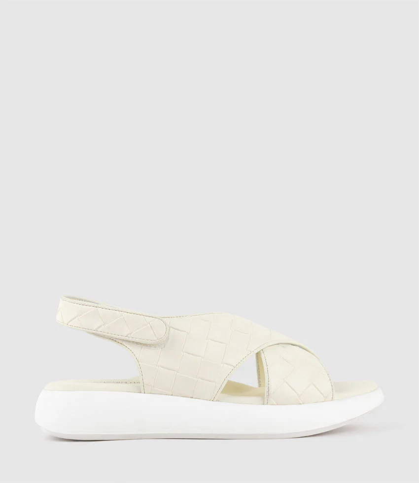 OBAMA Crossover Sandal on Unit in Offwhite Weave