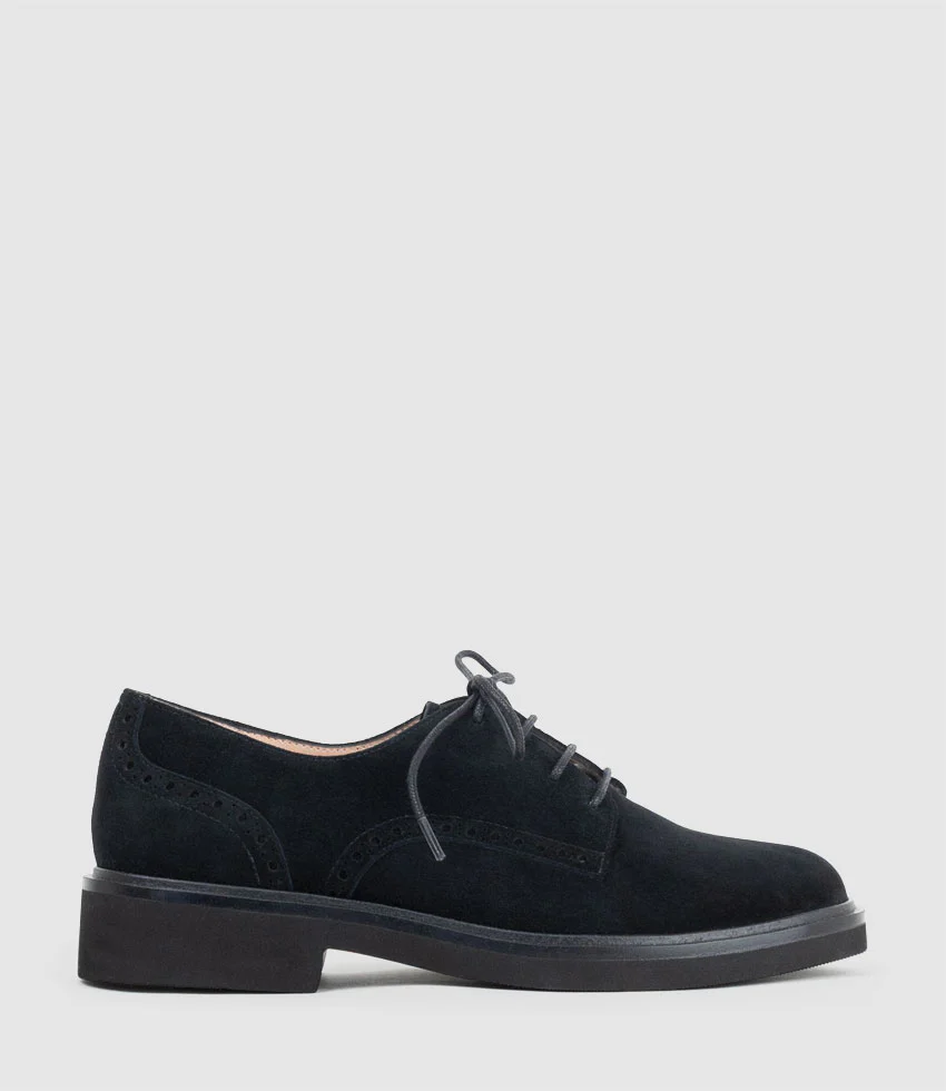 PAOLO Lace Up in Black Suede