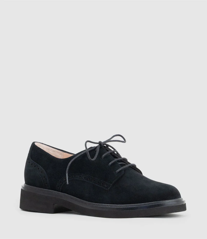 PAOLO Lace Up in Black Suede - Image 2