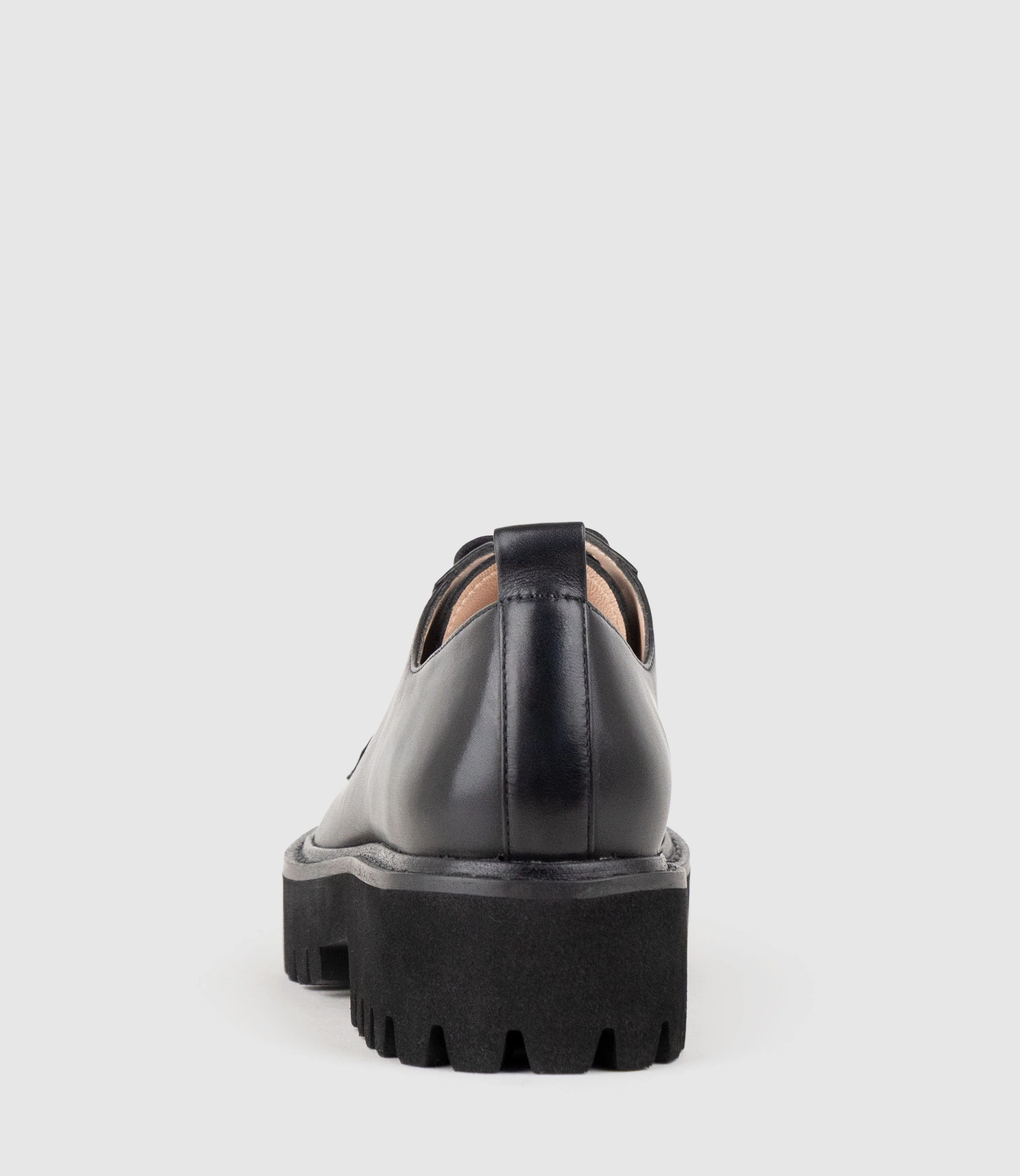 PATEO Lace Up on Chunky Sole in Black Calf - Image 3