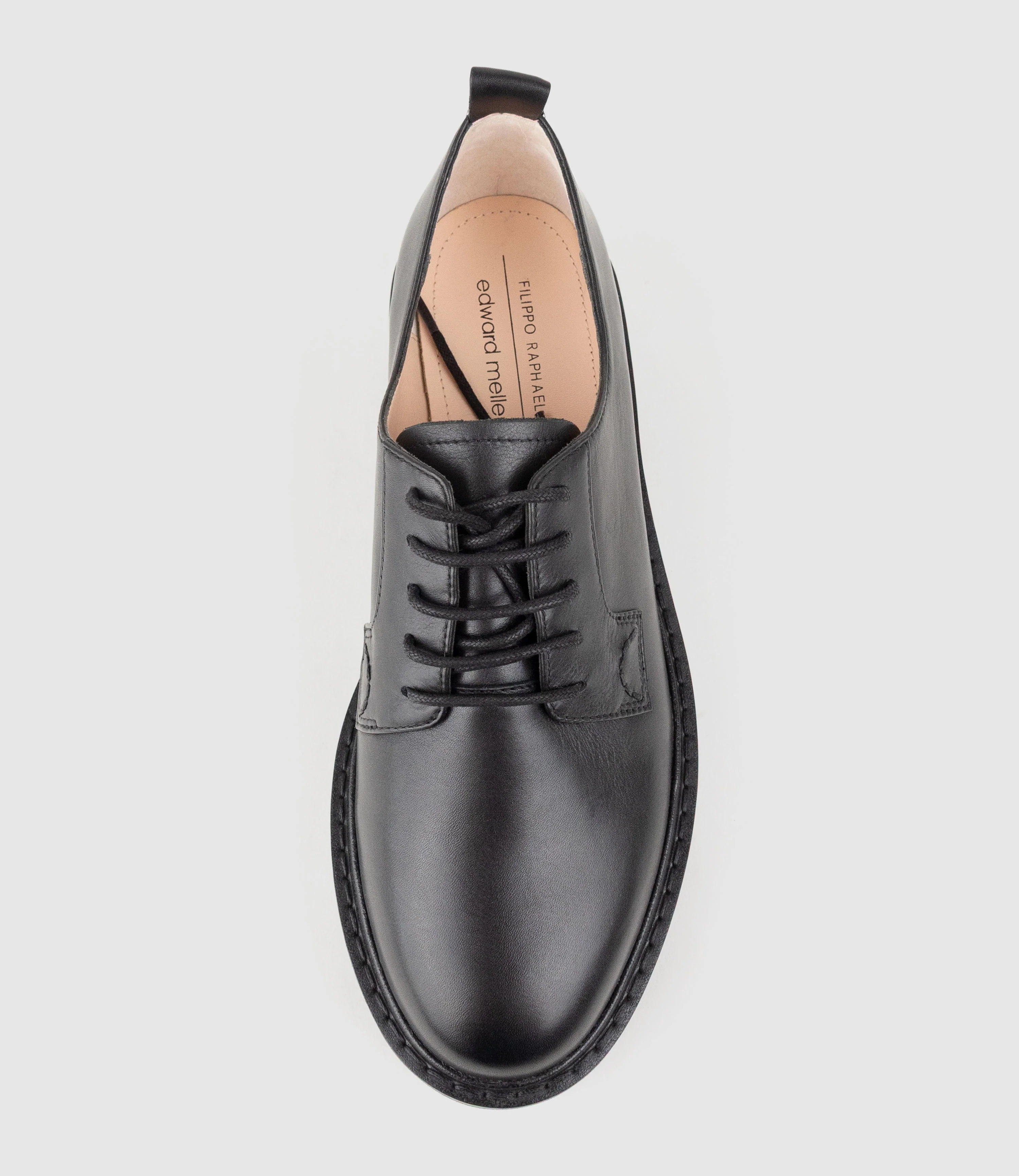 PATEO Lace Up on Chunky Sole in Black Calf - Image 4