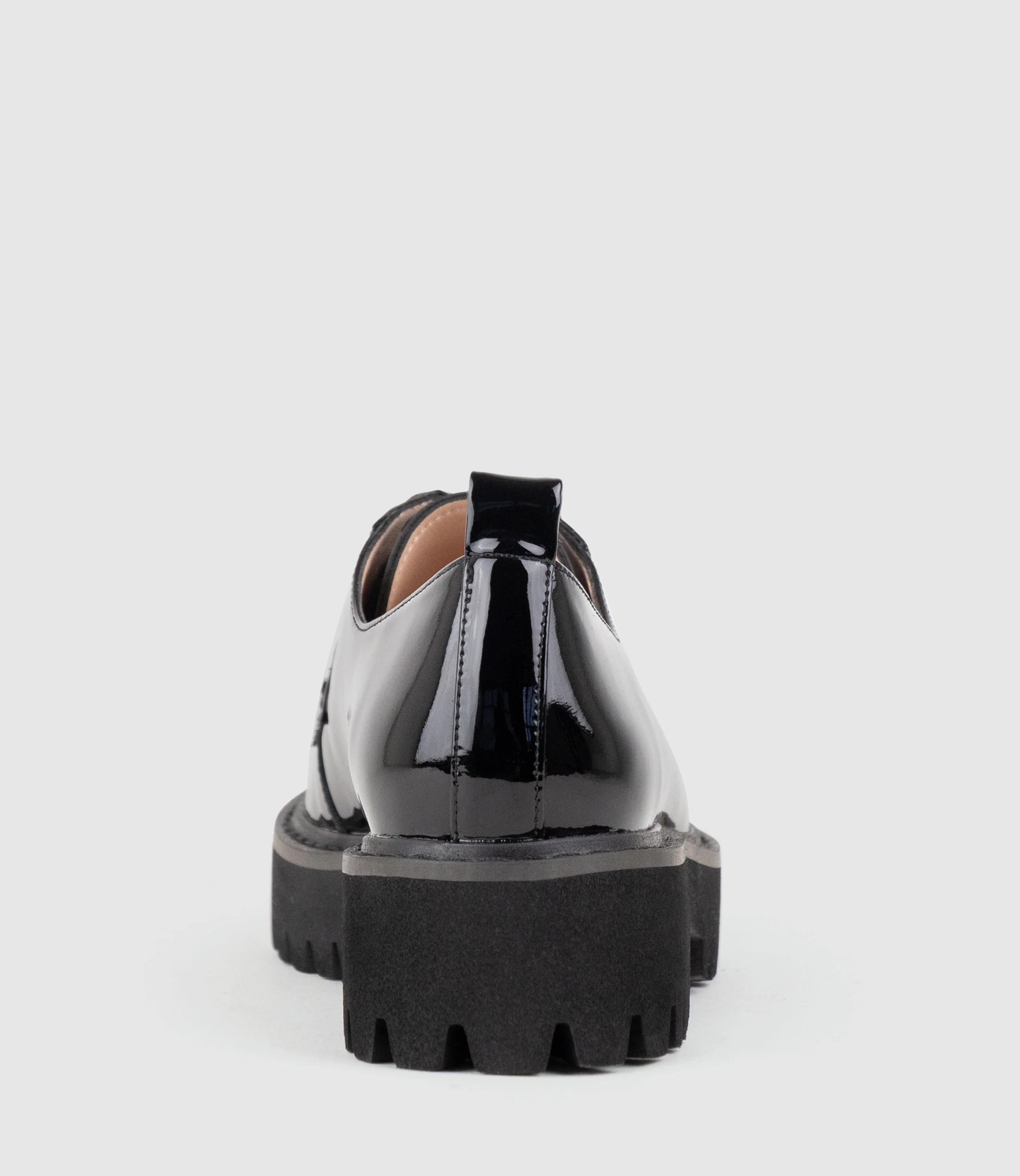 PATEO Lace Up on Chunky Sole in Black Patent - Image 3