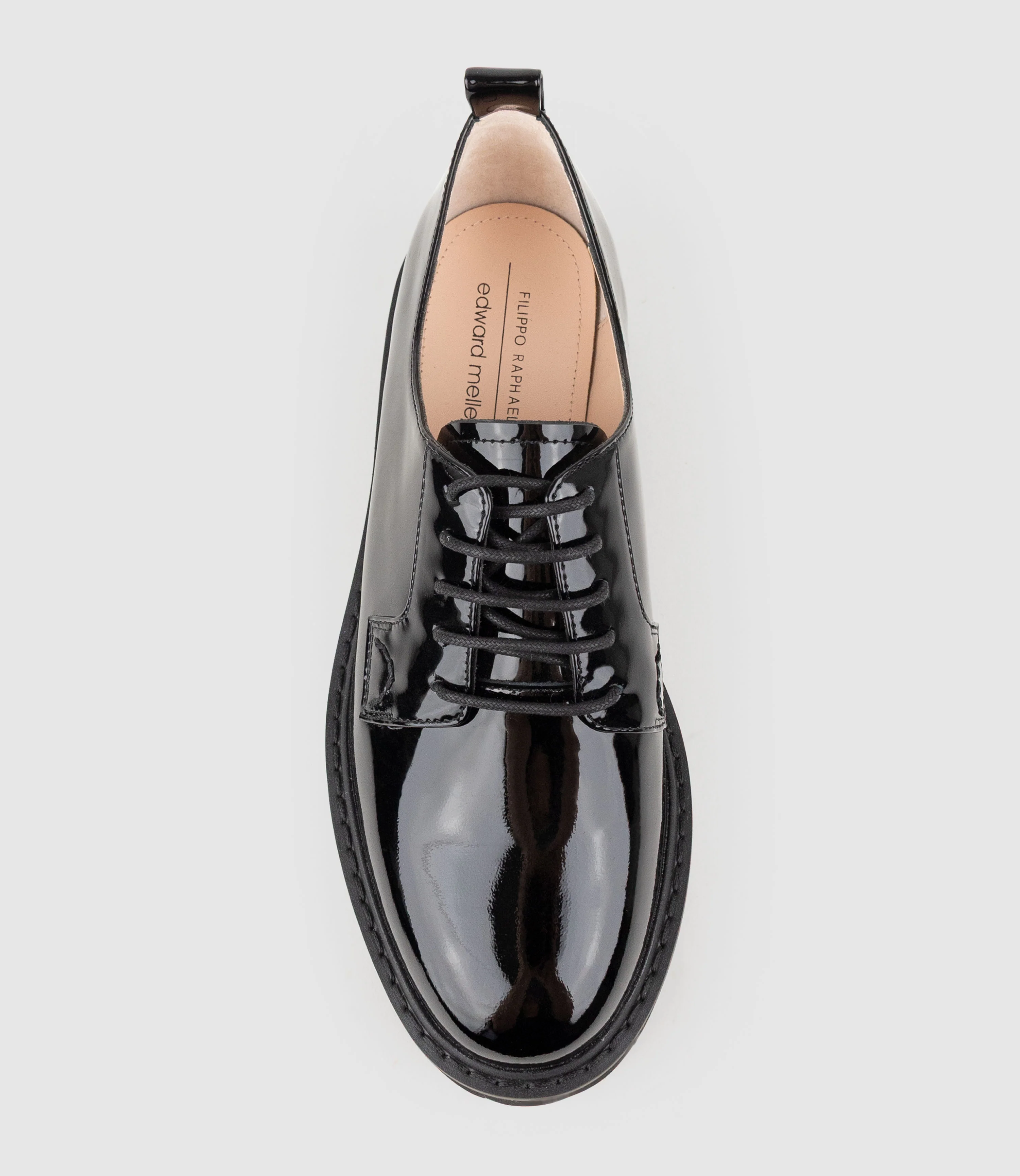 PATEO Lace Up on Chunky Sole in Black Patent - Image 4