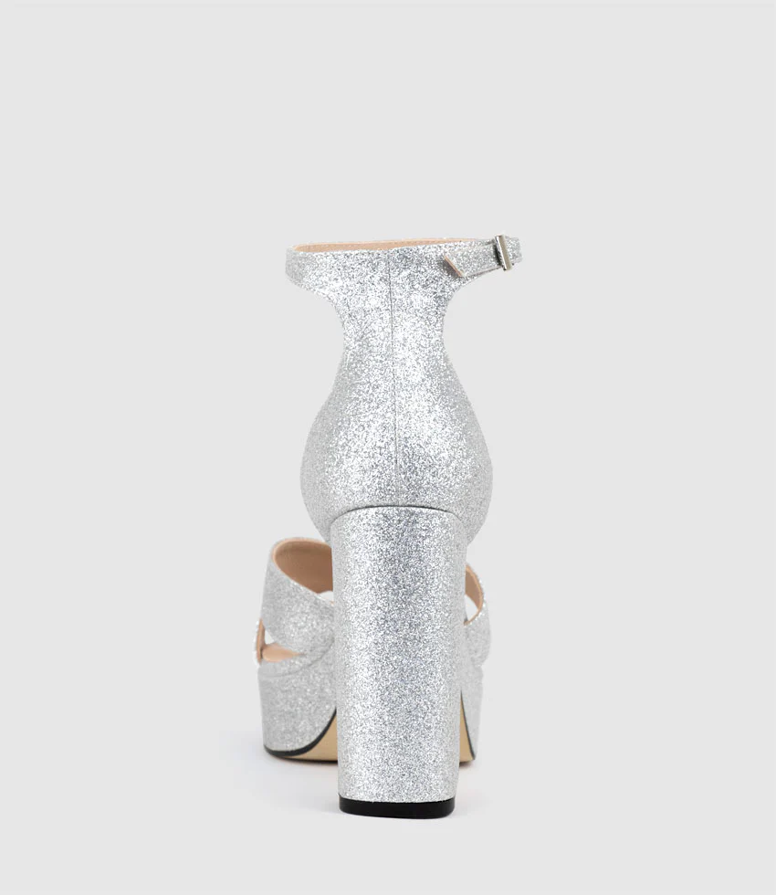RAINE100 Crossover Platform Sandal in Silver - Image 3