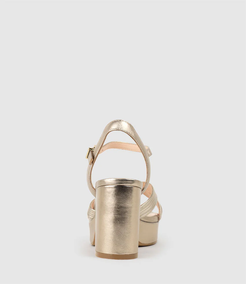 RAYNE80 Strappy Crossover Platform Sandal in Rosegold - Image 6