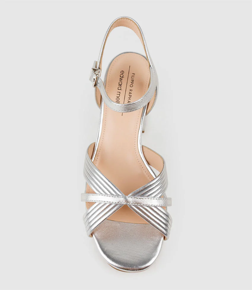 RAYNE80 Strappy Crossover Platform Sandal in Silver - Image 4