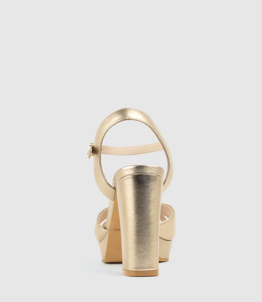RENATA100 Crossover Platform Sandal in Rosegold - Image 4