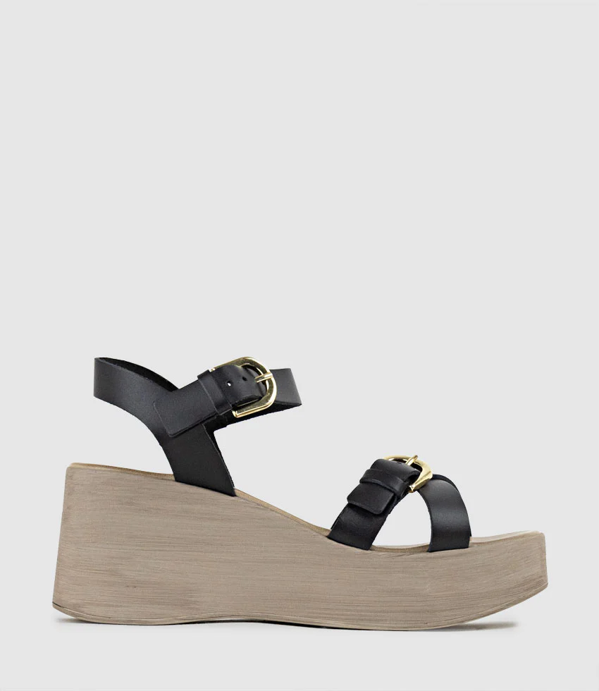 RYKER70 Sandal on Wedge in Black