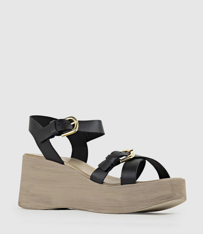 RYKER70 Sandal on Wedge in Black - Image 2