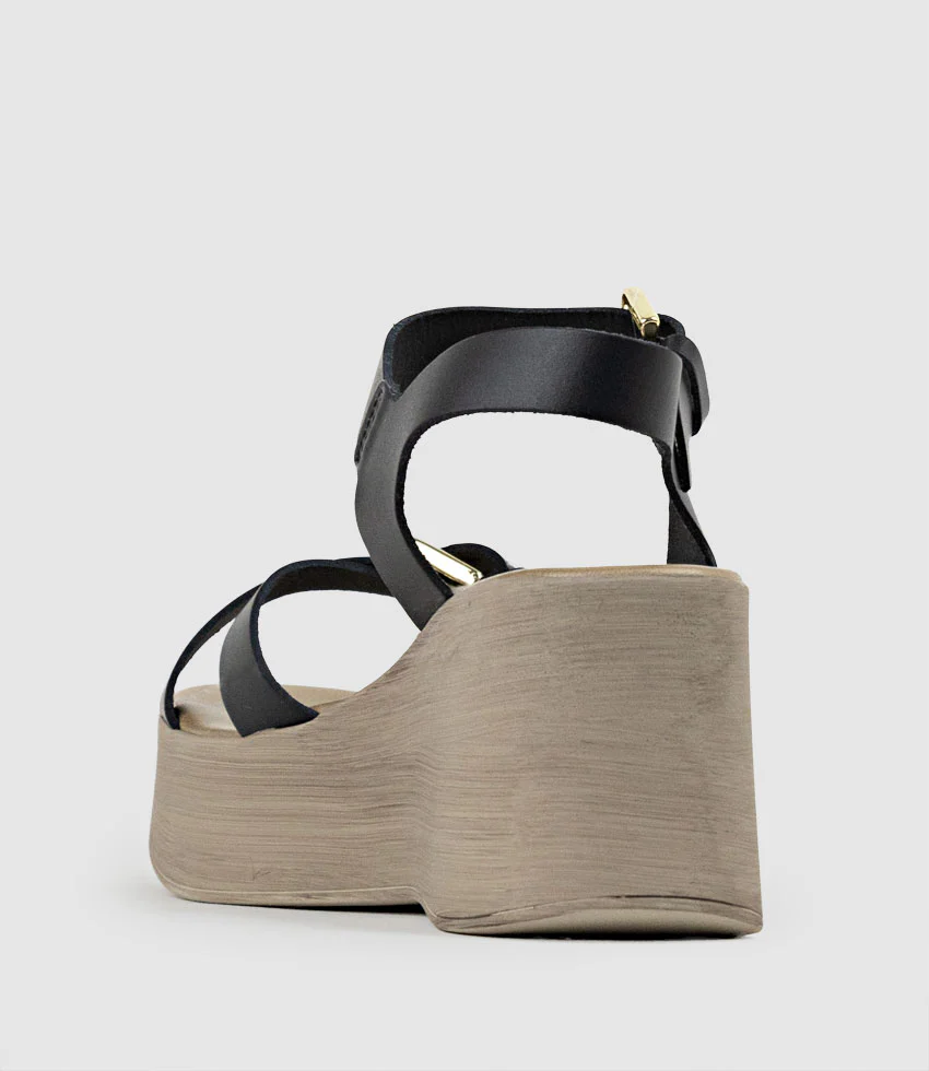 RYKER70 Sandal on Wedge in Black - Image 3