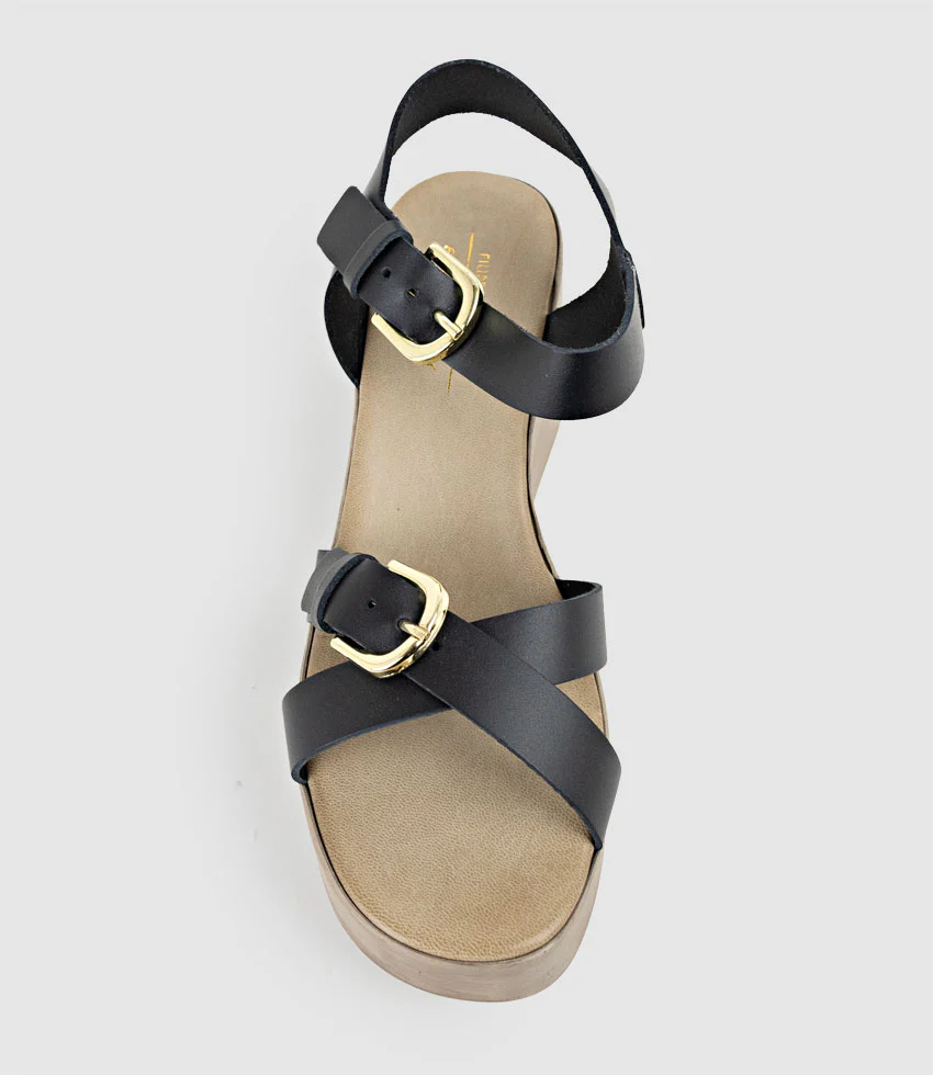 RYKER70 Sandal on Wedge in Black - Image 4