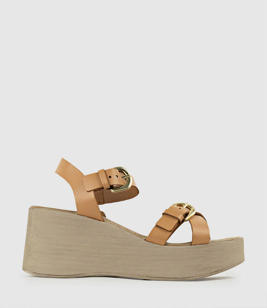 RYKER70 Sandal on Wedge in Taupe